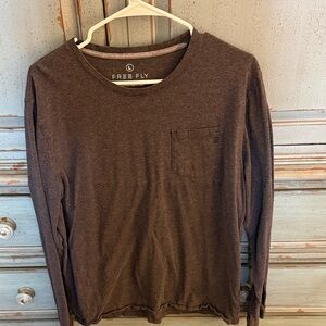Free Fly Apparel Dark Brown Long Sleeve Tee